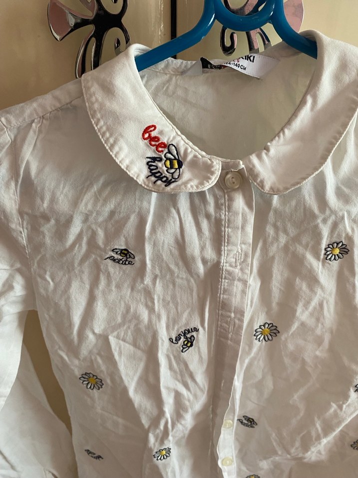 Waikiki çocuk Nakışlı Beyaz Pamuklu Gömlek - Görsel 2