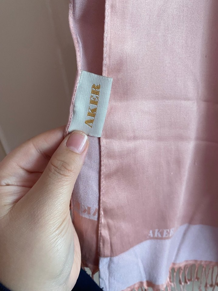 Aker Pembe Parlak Kadın Şal - Görsel 3