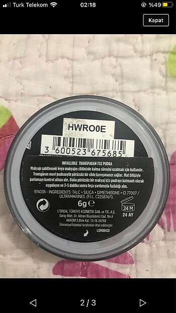 Loeral Paris ınfaıllıble pudra - Görsel 2