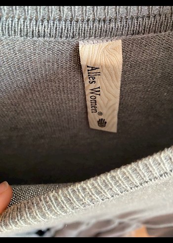 Gri Uzun Kollu Pilili Kadın Triko Elbise - Görsel 11