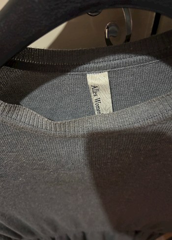 Gri Uzun Kollu Pilili Kadın Triko Elbise - Görsel 5