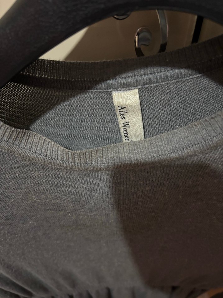 Gri Uzun Kollu Pilili Kadın Triko Elbise - Görsel 5