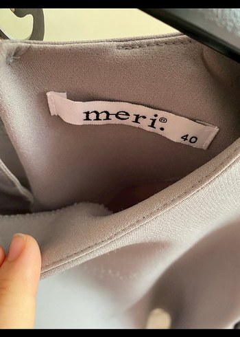 Gri Mini Tunik Volanlı Uzun Kollu40 beden - Görsel 5