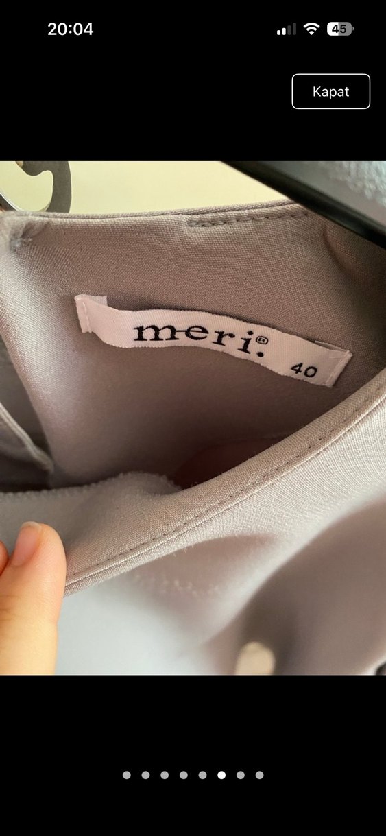 Gri Mini Tunik Volanlı Uzun Kollu40 beden - Görsel 5