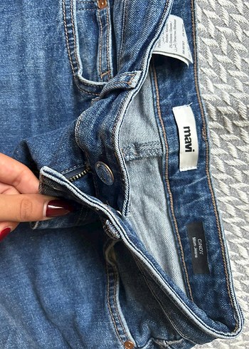 Zara Mavi Normal Boy Kadın Denim Pantolon