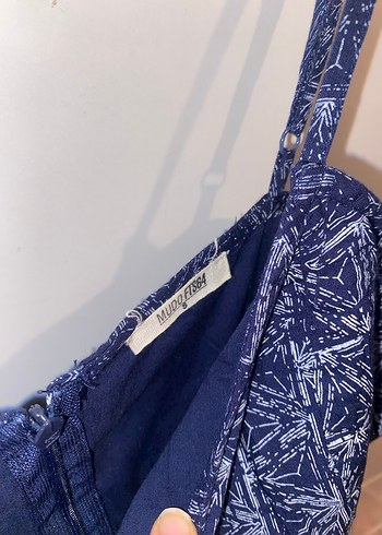 Lacivert Bağlamalı Mini Kot Elbise - Görsel 4