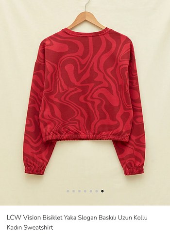 LCW Vision Kadın Kırmızı Batik Sweatshirt - Görsel 2