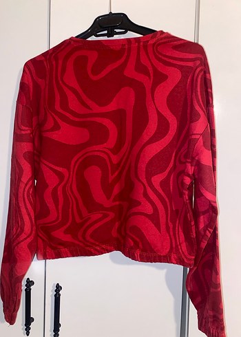 LCW Vision Kadın Kırmızı Batik Sweatshirt - Görsel 6