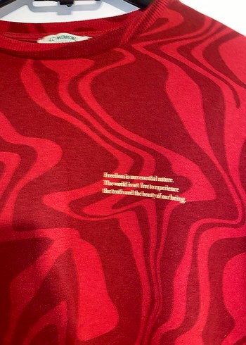 LCW Vision Kadın Kırmızı Batik Sweatshirt - Görsel 4