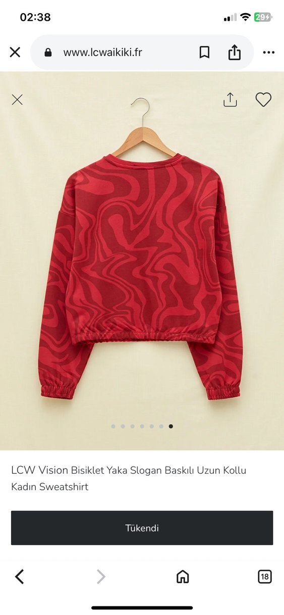 LCW Vision Kadın Kırmızı Batik Sweatshirt - Görsel 2