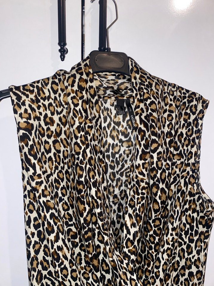 Kahverengi Leopar Desenli Kemerli Kadın Tulum - Görsel 2