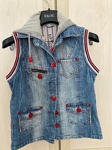 s Beden mavi Renk Leke jeans S beden kot yelek