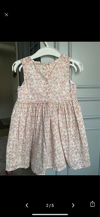 H&M Çiçek Desenli Soft Pembe Kolsuz Elbise
