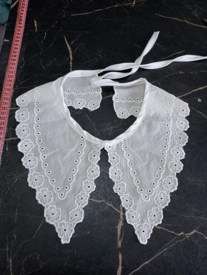 kırık Beyaz Nakışlı Bebek Yaka yetişkin için - Görsel 2