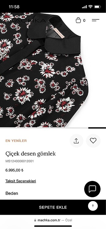 36 Beden machka gömlek