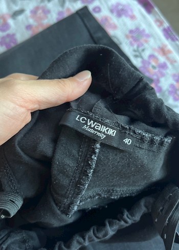 40 Beden Gri Rahat Kesim Hamile Kot Pantolon