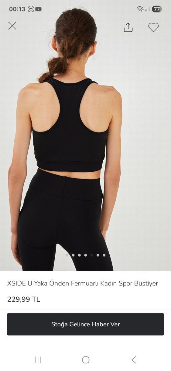 XSIDE Siyah Fermuarlı Kadın Spor Büstiyer - Görsel 3