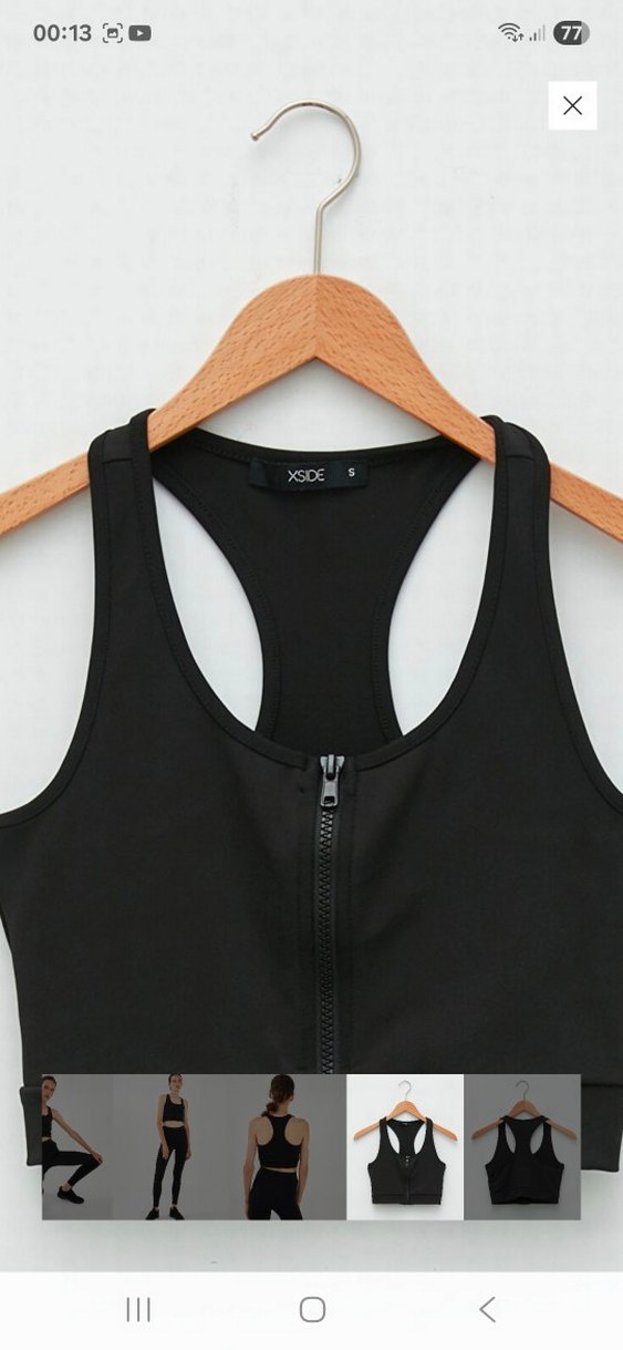 XSIDE Siyah Fermuarlı Kadın Spor Büstiyer - Görsel 2