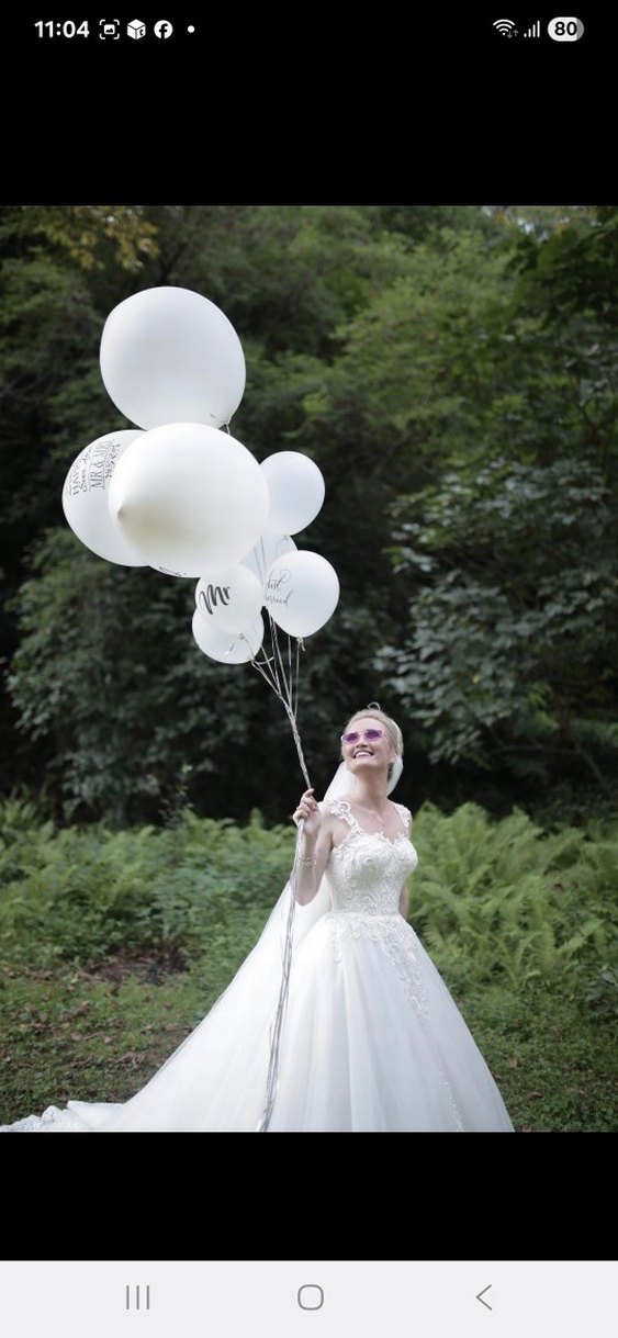 Straplez Beyaz Prenses Gelinlik - Görsel 4