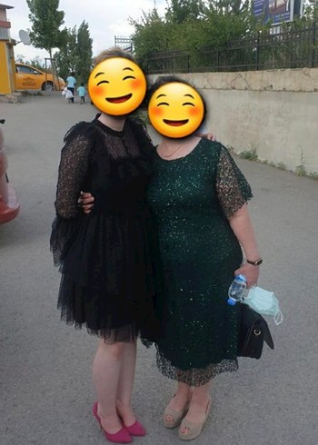 Uzun Kollu Fırfırlı Siyah Mini Elbise - Görsel 6