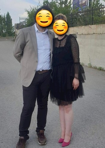 Uzun Kollu Fırfırlı Siyah Mini Elbise - Görsel 7