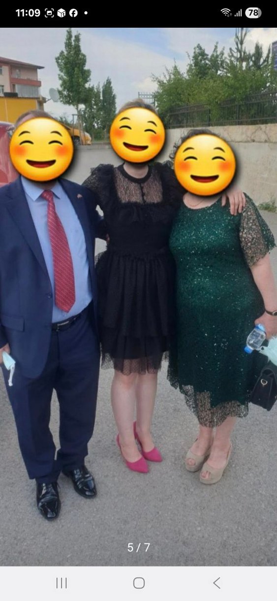 Uzun Kollu Fırfırlı Siyah Mini Elbise - Görsel 5