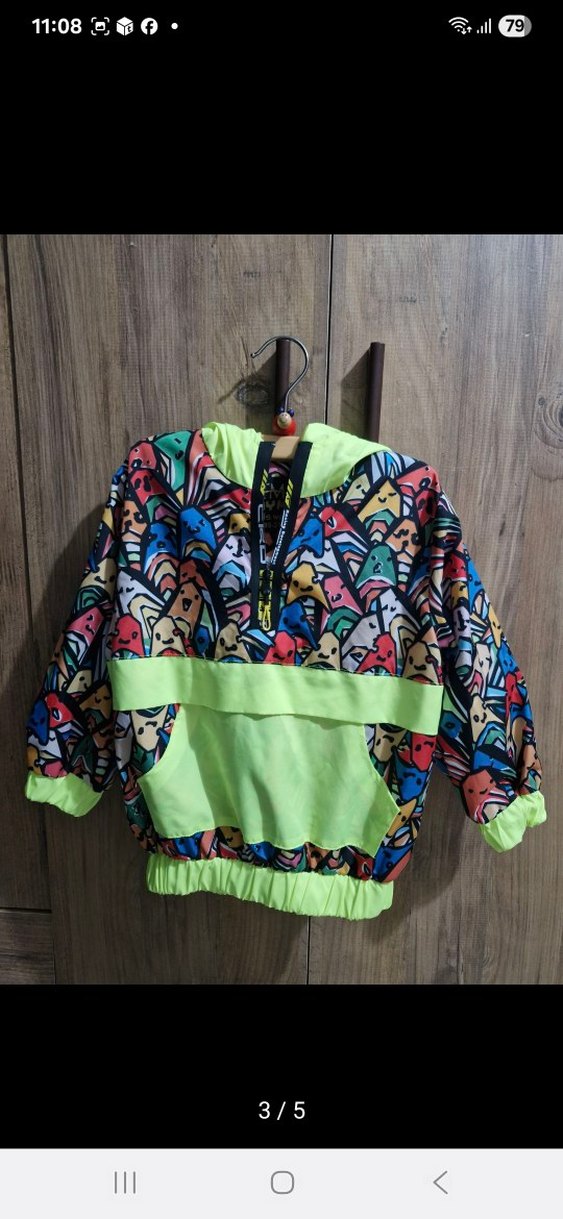 Renkli desenli çocuk yağmurluk - Görsel 2