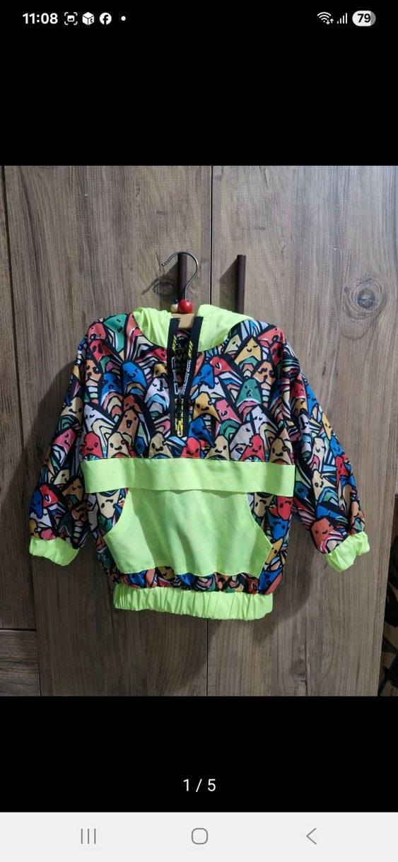 Renkli desenli çocuk yağmurluk - Görsel 4