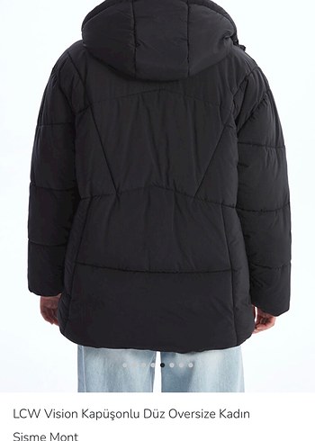 36 Beden LCW Vision Siyah Oversize Şişme Mont