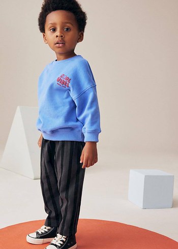 Erkek Çocuk Mavi Sweatshirt ve Gri Eşofman