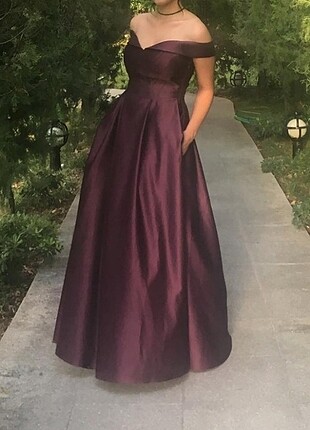 Trendyolmilla Mürdüm Abiye Elbise