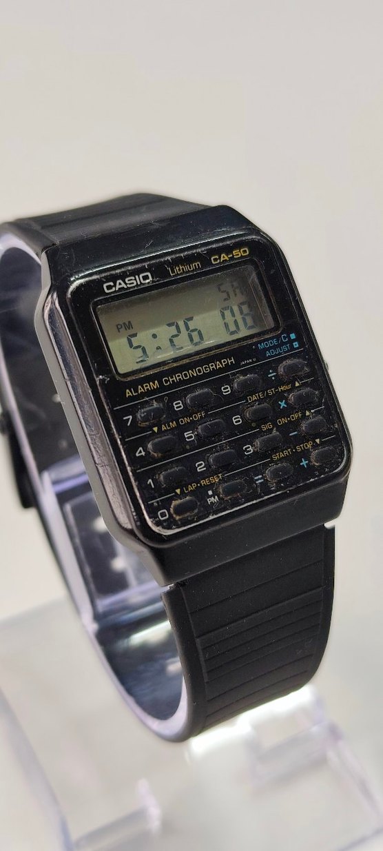 Vintege Casio CA-50 Calculator Dijital Kol saati - Görsel 2