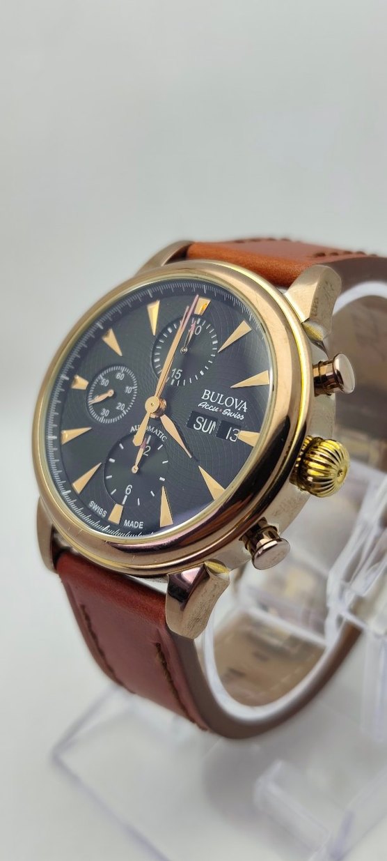 Bulova 64C105 Accu Swiss Chorograph Otomatik kol saati - Görsel 3