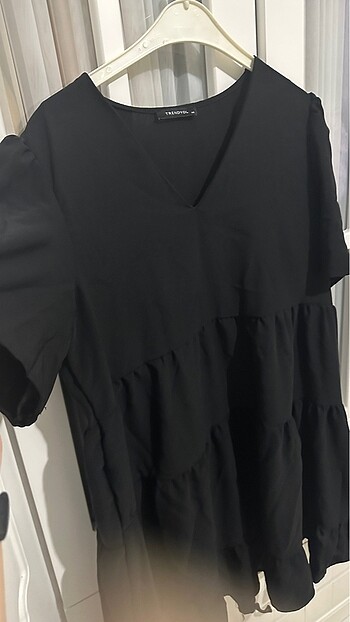 44 Beden siyah Renk Kısa oversize elbise