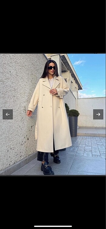 Bershka Kaşe yün kaban bej