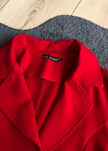 Kemerli Kırmızı Kadın Uzun Takım - Görsel 5