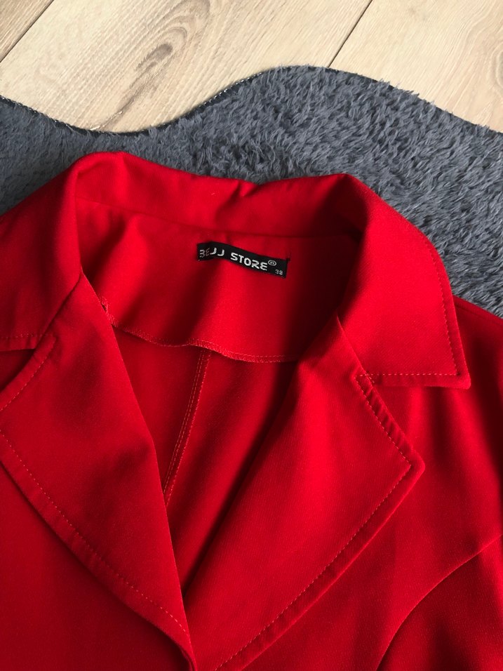 Kemerli Kırmızı Kadın Uzun Takım - Görsel 5