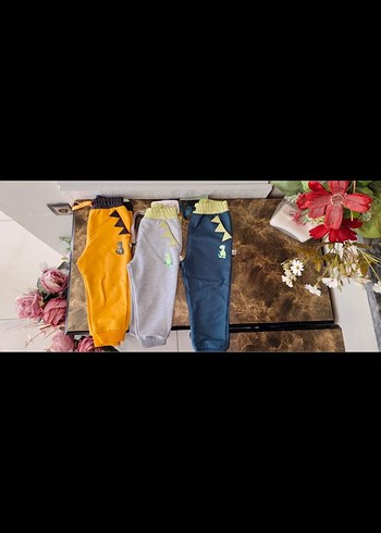 Sarı Baskılı Erkek Çocuk Rahat Pantolon