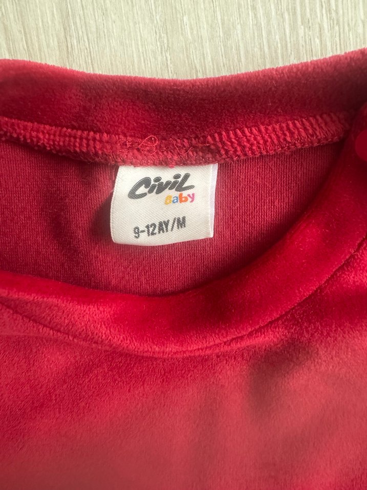 Kız Çocuk Kırmızı Uzun Kollu Elbise - Görsel 2