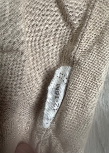 Bej Düğmeli Kız Bebek Kısa Kollu Takım - Görsel 2