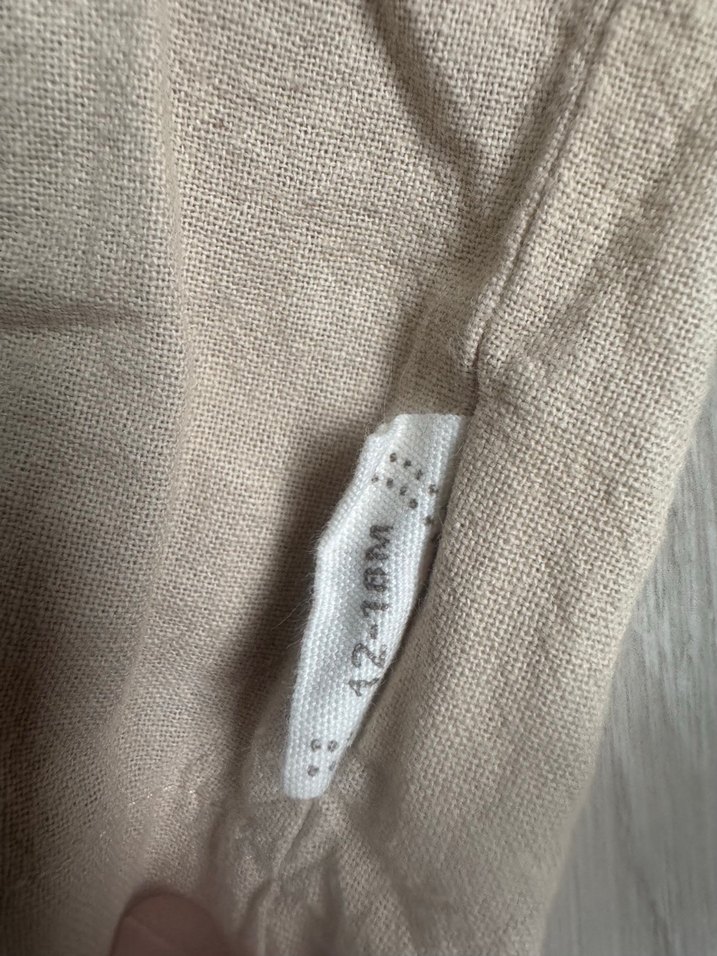 Bej Düğmeli Kız Bebek Kısa Kollu Takım - Görsel 2