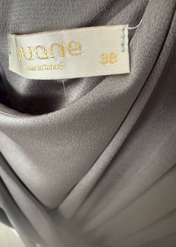 Gri Uzun Drapeli Kadın Elbise - Görsel 3