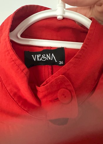 Kadın Kırmızı Trençkot - Görsel 6