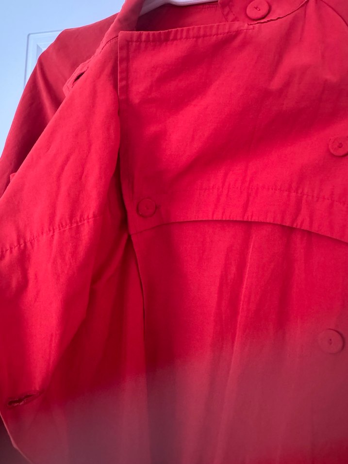 Kadın Kırmızı Trençkot - Görsel 4