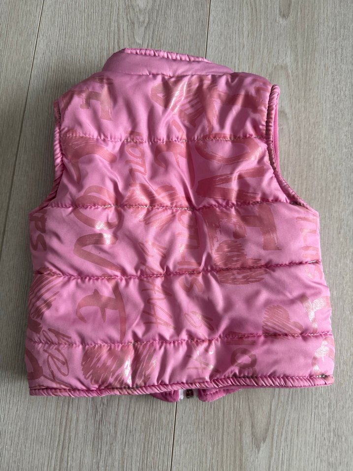 Kız Çocuk Pembe Fermuarlı Yelek - Görsel 2