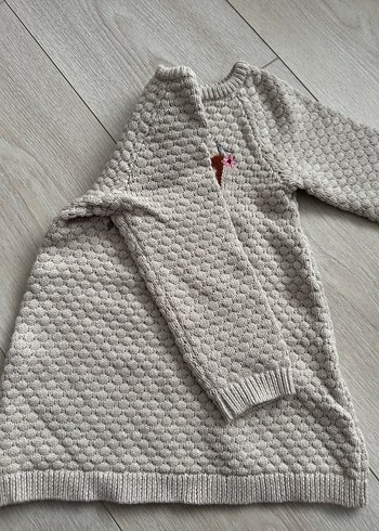 Nakışlı Gri Kız Çocuk Örgü Kazak - Görsel 2
