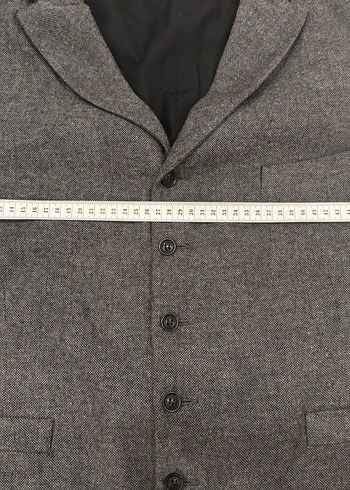 Düğmeli Gri Erkek Yün Yelek - Görsel 6