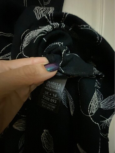 M&S işlemeli Keten Elbise - Görsel 5