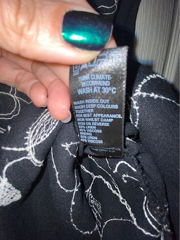 M&S işlemeli Keten Elbise - Görsel 6