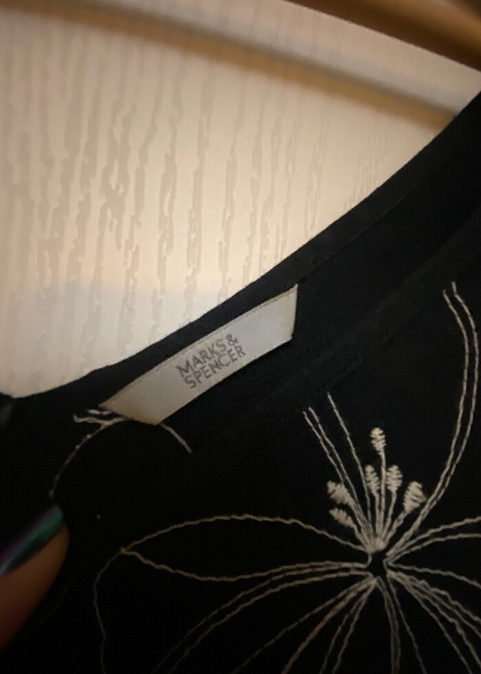 M&S işlemeli Keten Elbise - Görsel 3